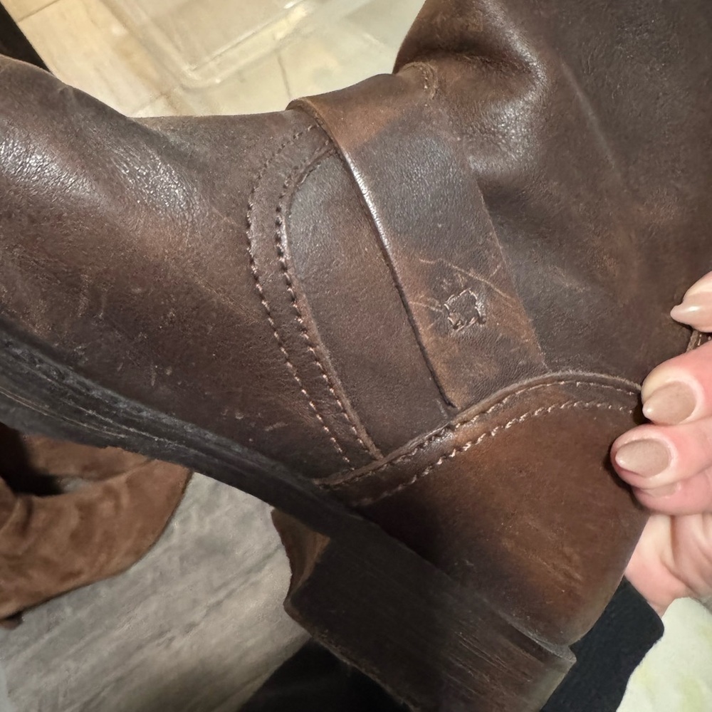 Frye Veronica slouch Leather Boots in Cognac - Picture 5 of 6